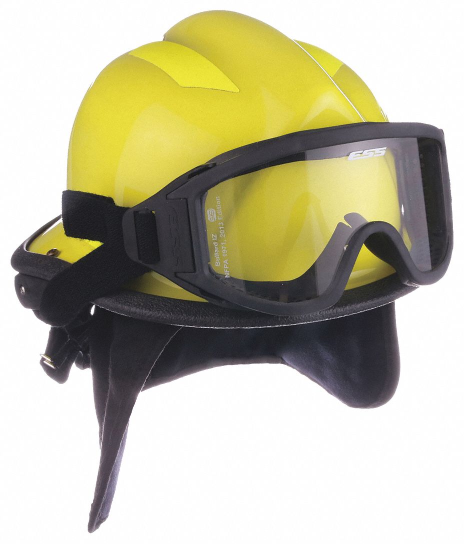 Fire and Rescue Helmet: White, Modern Rear Brim, Chin Strap, 4 pt Ratchet