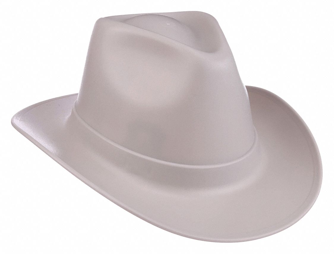 Vulcan Cowboy Hard Hats, Squeeze Lock, White - Advanced Safety