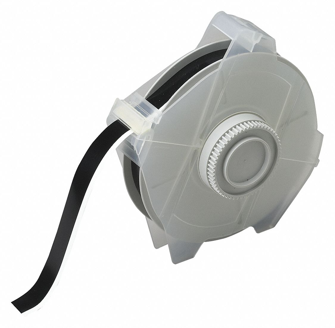 Continuous Label Stock: 1/2 in x 100 ft, Vinyl, Black (Gloss), Outdoor