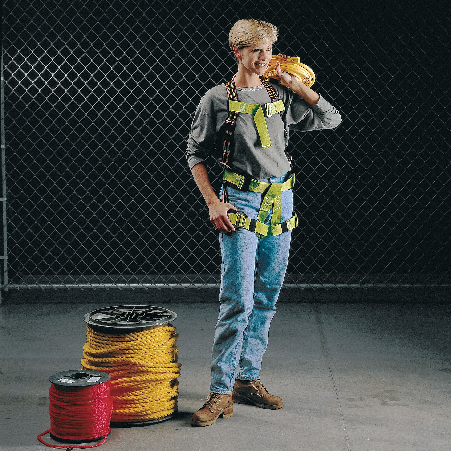 Full Body Harness, S/M, 400lb,  Black/Green