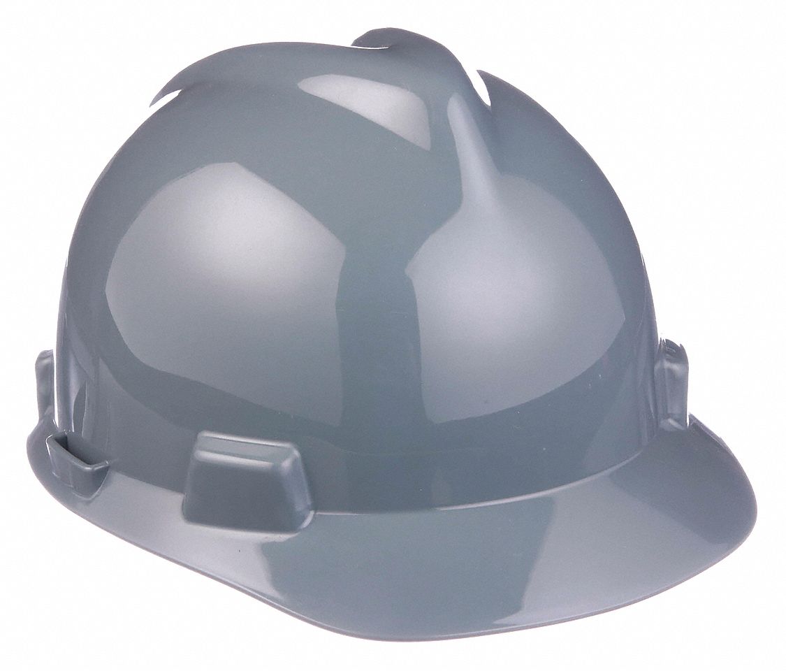 SLOTTED CAP, CSA, TYPE 1, CLASS E, PE, 4-PT STAZ-ON PINLOCK, FRONT BRIM, NAVY GREY