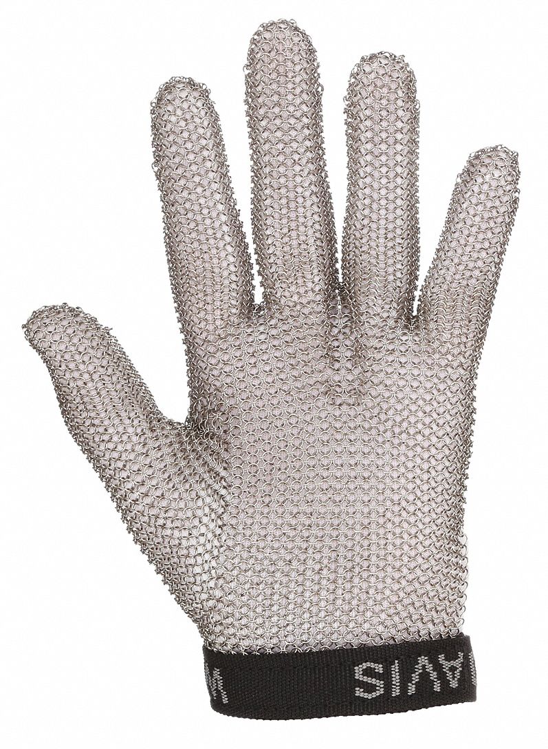Cut Resistant Glove, Silver, Reversible, XS