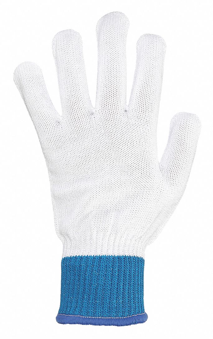 Cut Resistant Glove, White, Reversible, M