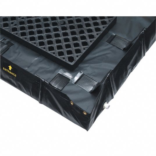 JUSTRITE, 8 in x 6 ft x 16 ft, 3/4 in Thread Size, Decon Berm - 3PVH6 ...