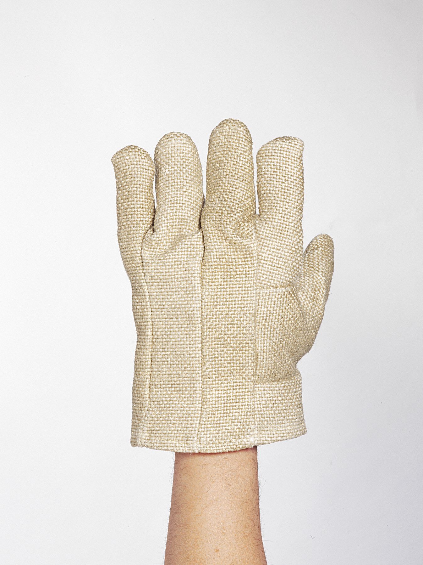 Knit Gloves: Glove Hand Protection, ANSI Abrasion Level 3, 2,000°F Max Temp, Tan, 1 PR