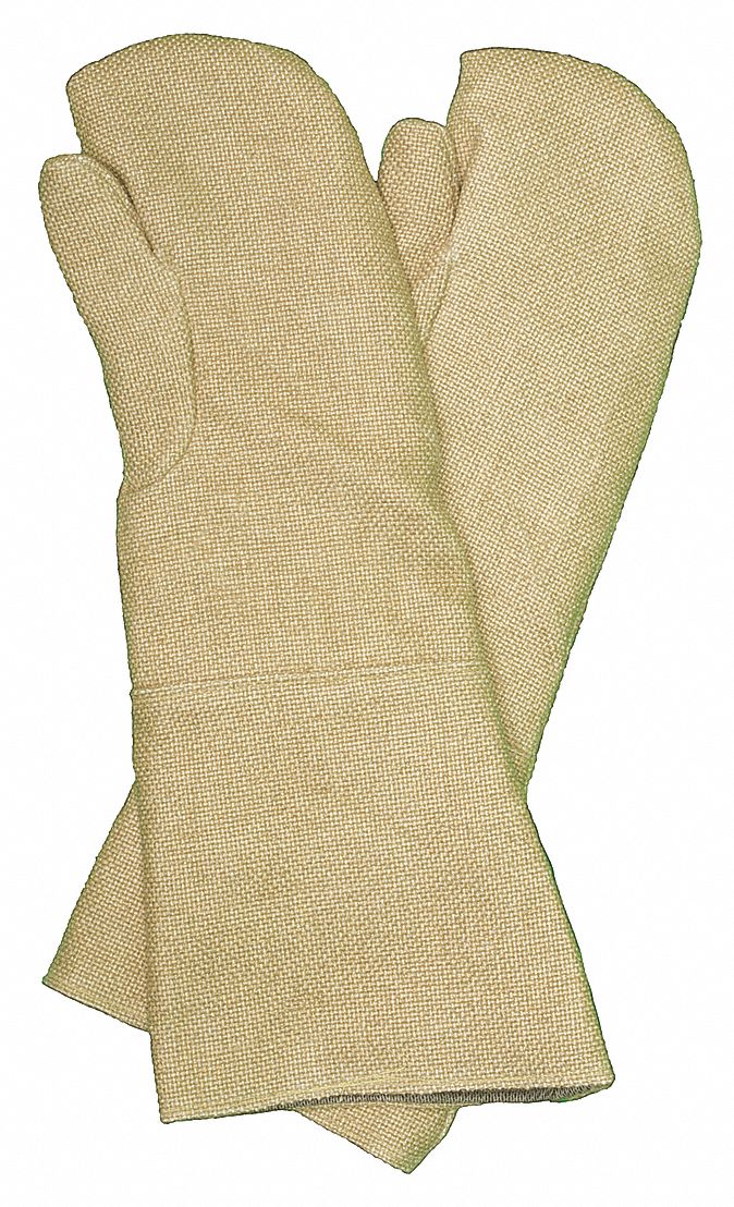 Knit Gloves: Universal, Mitt Hand Protection, Rough, Vermiculite, Full, 2,000°F Max Temp, 1 PR