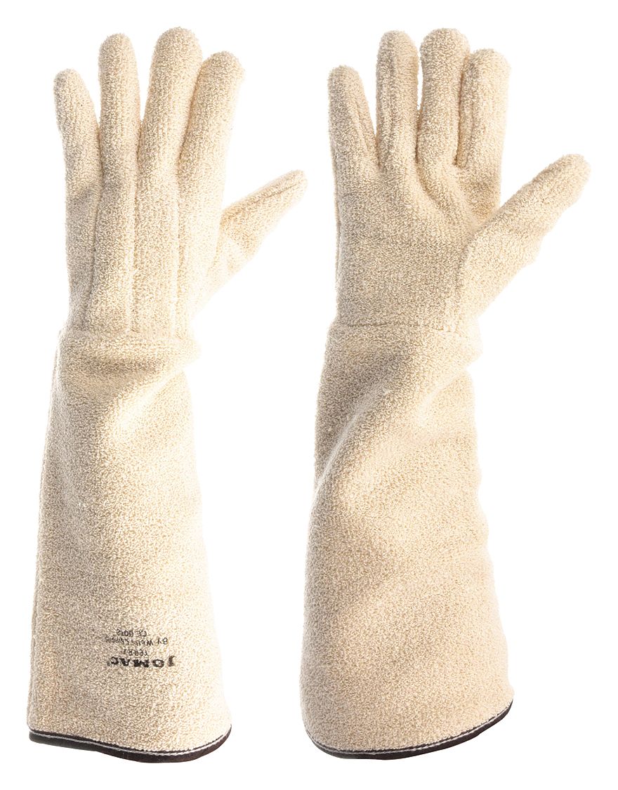 Heat Resist Gloves, White, Terry Cloth, PR