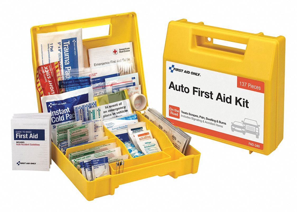 First Aid Only FAO-428 All-Purpose Emergency First Aid Kit for Home, Work,  and Travel, 131 Pieces