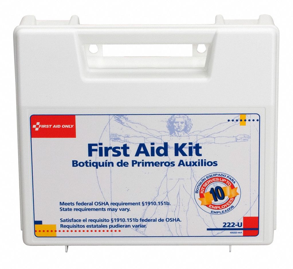 FIRST AID ONLY First Aid Kit Kit Plastic Industrial 10 People   3PWU1 3