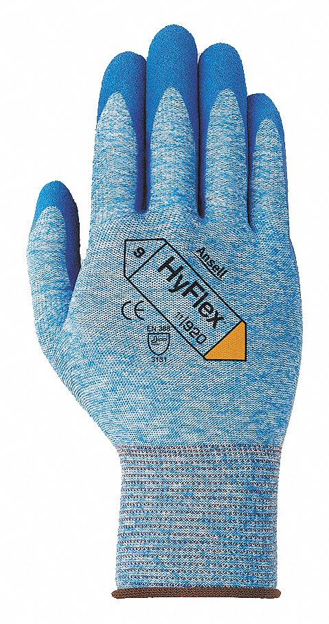 COATED GLOVES, M (8), SANDY, NITRILE, DIPPED PALM, ANSI ABRASION LEVEL 4, KNIT CUFF