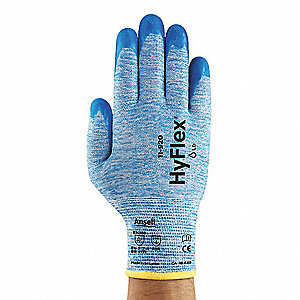 COATED GLOVES, S (7), SANDY, NITRILE, DIPPED PALM, ANSI ABRASION LEVEL 4, KNIT CUFF