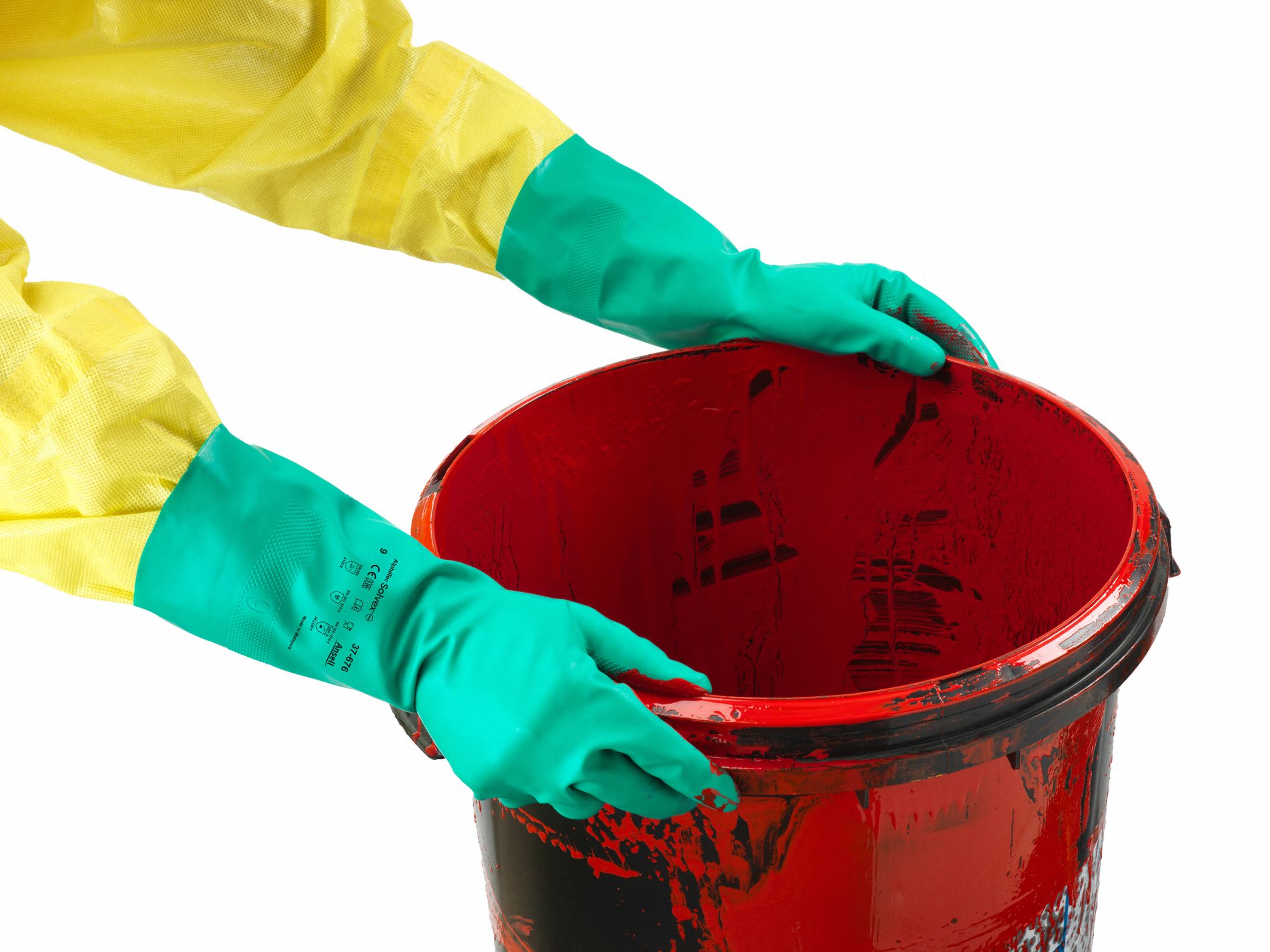 ANSELL Chemical Resistant Gloves 15 mil Glove Thick, 13 in Glove Lg