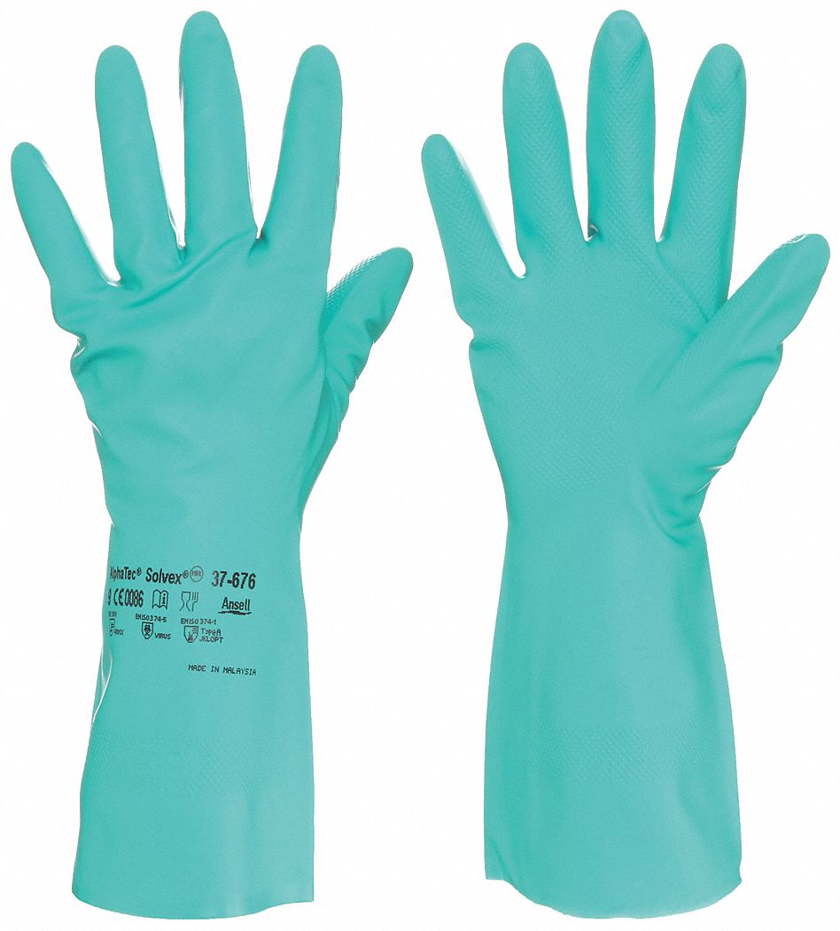 15 mil Glove Thick, 13 in Glove Lg, Chemical Resistant Gloves 3PXA8