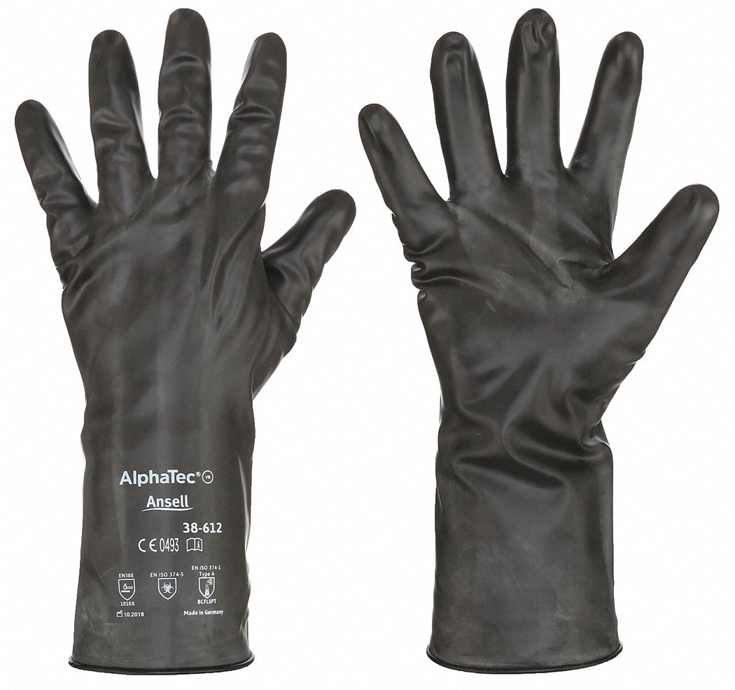 11 81 Mil Glove Thick 12 In Glove Lg Chemical Resistant Gloves 3pxd8 38 612 Grainger