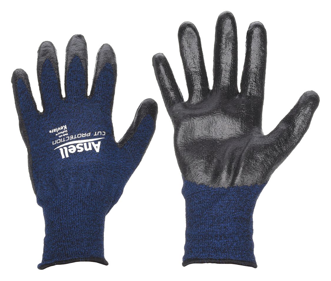 COATED GLOVES,FOAM NITRILE,M,BLK/BL,PR