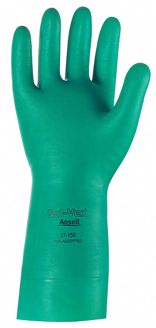 ANSELL Chemical Resistant Gloves, 10, Glove Materials Nitrile, 1 PR