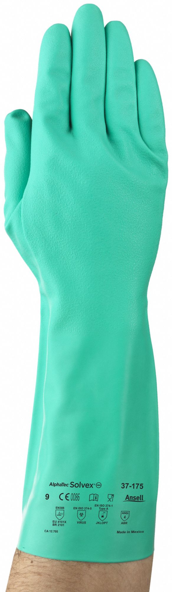 ANSELL Chemical Resistant Gloves, 11, Glove Materials Nitrile, 1 PR