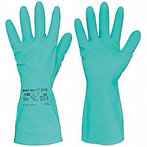 SOL-VEX CHEMICAL RESISTANT GLOVES, 18.11 MIL, 13 IN LENGTH, SMOOTH, SIZE 10, GREEN
