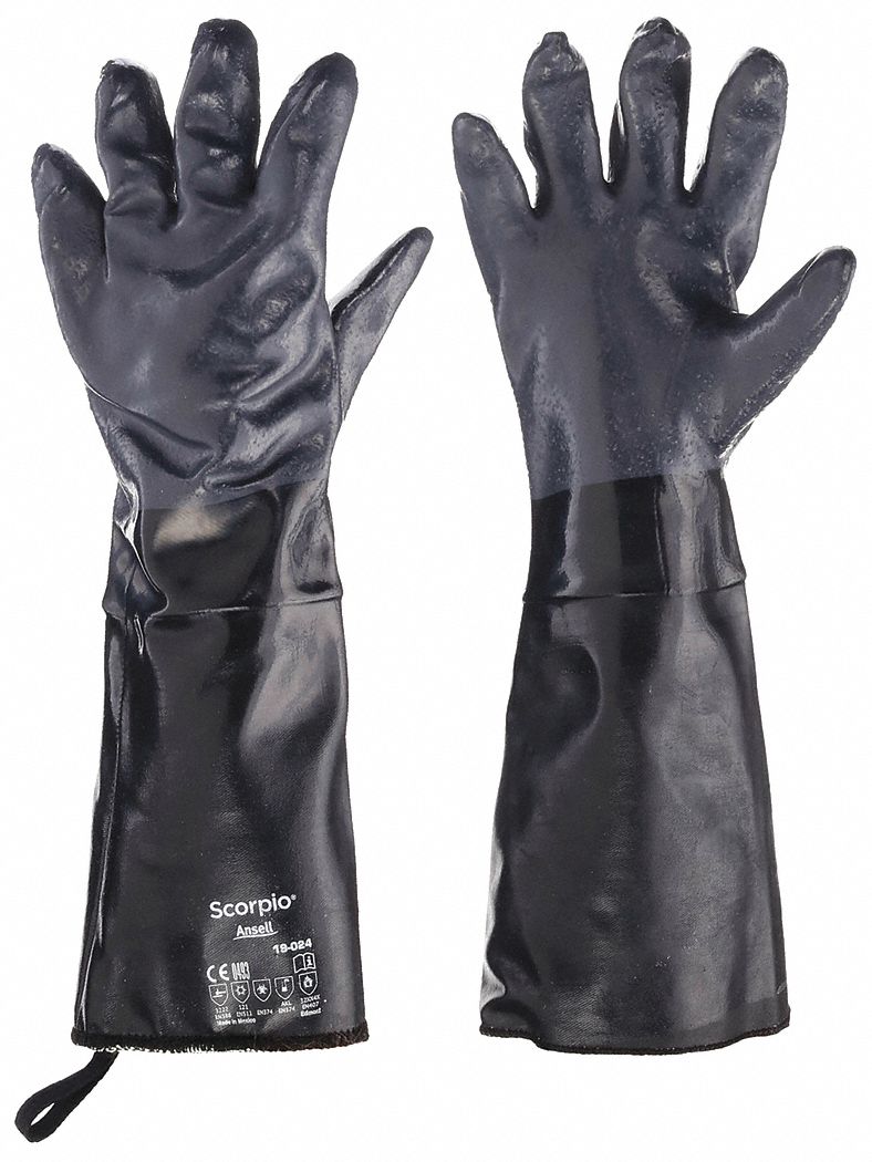 85 mil Glove Thick, 17 3/4 in Glove Lg, Chemical Resistant Gloves ...