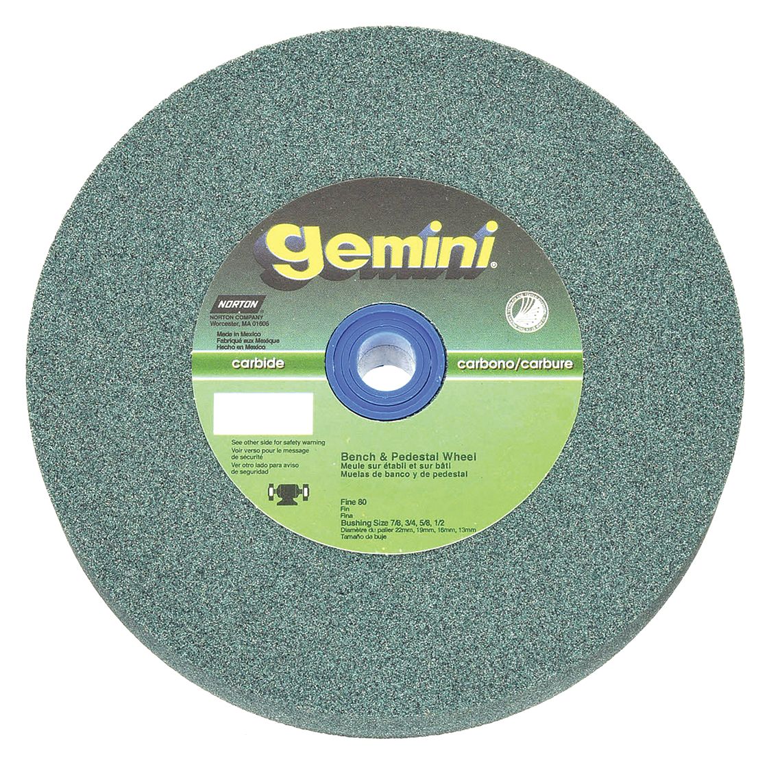 STRAIGHT GRINDING WHEEL, TYPE 1, 6 IN X ½ IN X 1 IN, SILICON CARBIDE, 80 GRIT