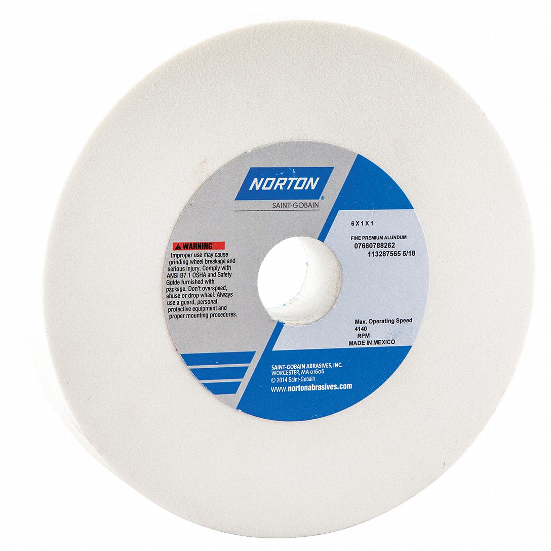 Norton Abrasives Grinding Wheel, T1, 7x1x1-1/4, AO, 60G, PK5