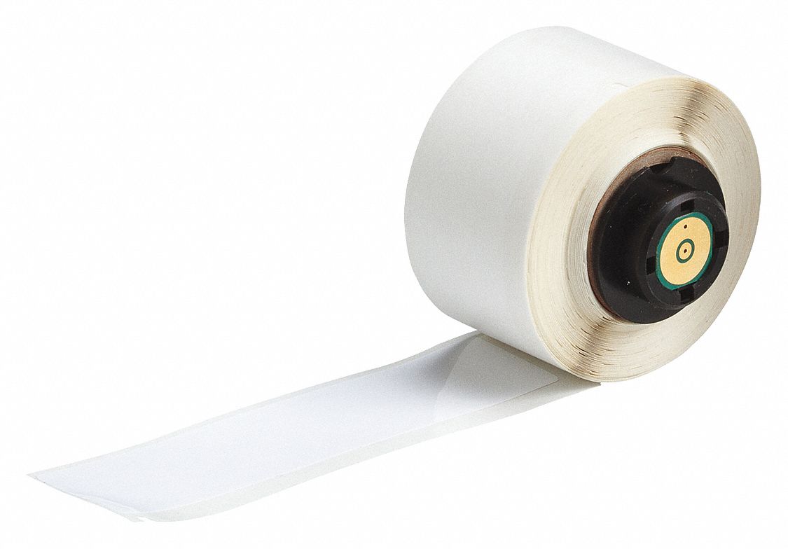 Pre-Cut Label Stock Roll: 1 in x 4 in, Rubber, Aggressive Adhesive/Permanent Adhesive, 100 Labels