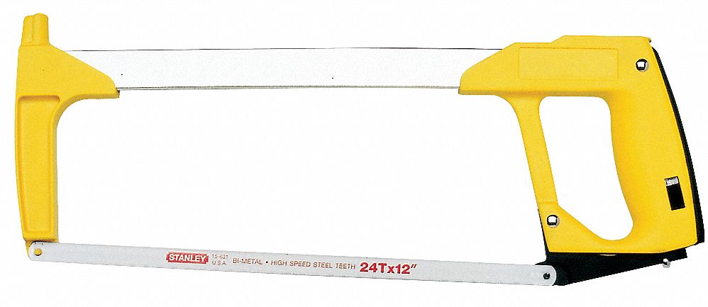 HIGH TENSION HACKSAW, 12 IN BLADE L, BI-METAL, 15 IN OVERALL L, 24, PLASTIC