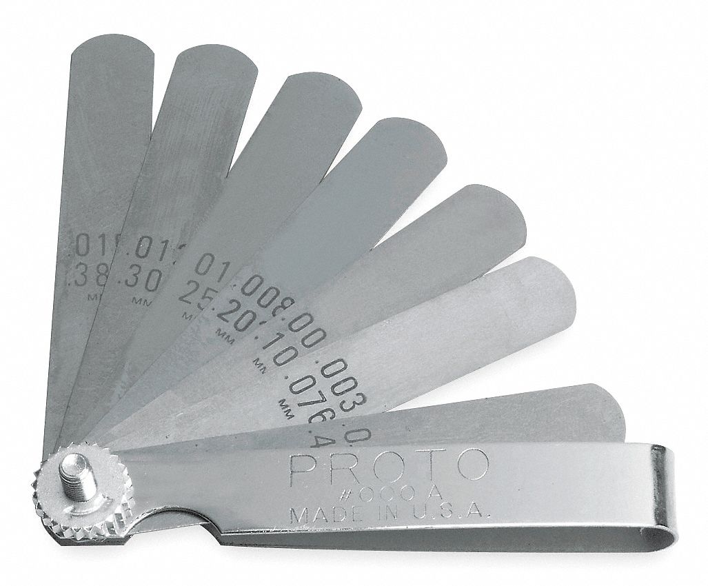 Proto feeler gauge set inch 9 feeler blades 0 003 in to 0 018 in