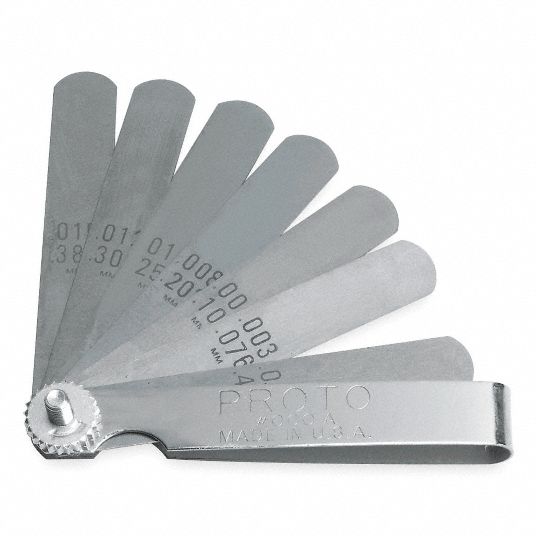 PROTO Feeler Gauge Set: Inch, 9 Feeler Blades, 0.003 in to 0.018 in ...