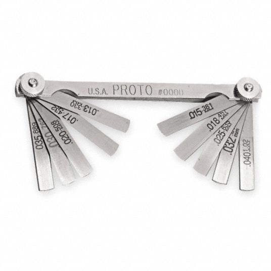 PROTO Ignition Wire Feeler Gauge Set Inch, 10 Feeler Blades, 0.013 in