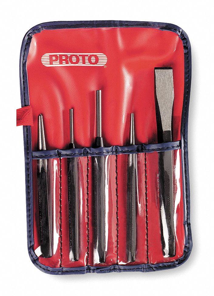 PROTO S2 Steel Punch and Chisel Set; Number of Pieces 5 3R077J3