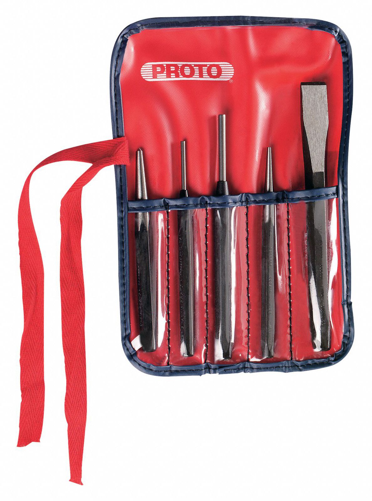 PROTO Punch and Chisel Set 5 Pieces, Cold Chisel, Center Punch/Drive