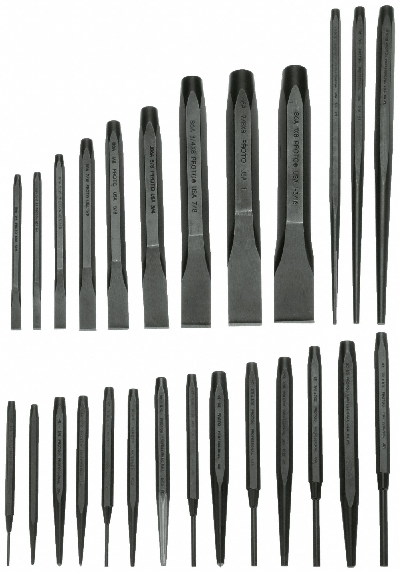 WILLIAMS CS-8 - Chisel Set Type Punch & Chisel Set