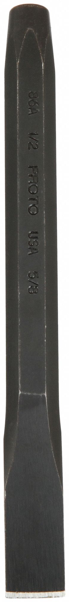 COLD CHISEL, STEEL, 7/8 IN BLADE W, 8 IN OVERALL L, PLAIN GRIP