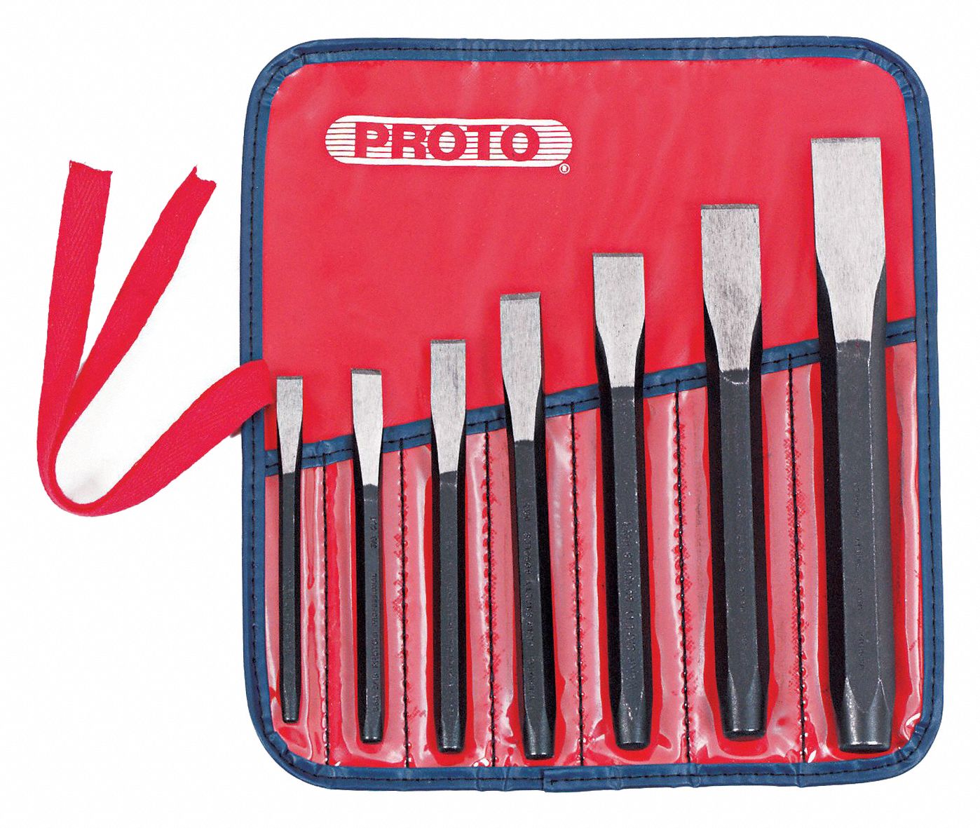 PROTO Cold Chisel Set Steel, 5/16 in_3/8 in_7/16 in_1/2 in_5/8 in_3/4