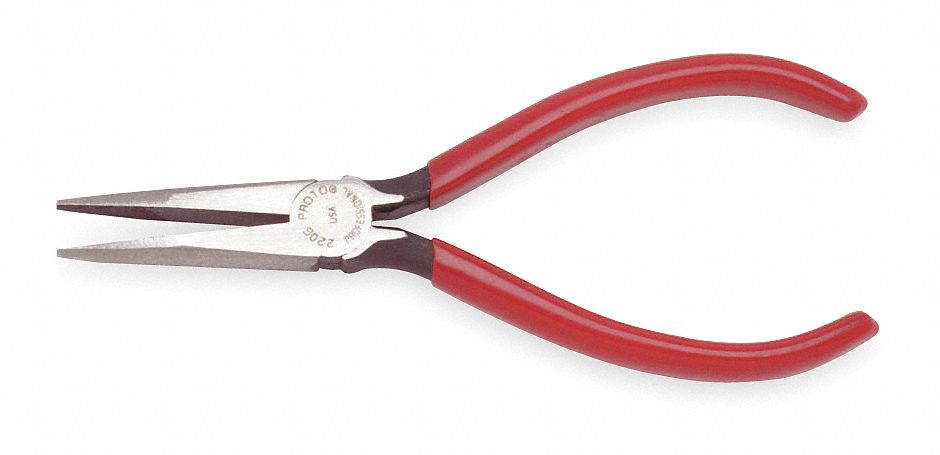 NEEDLE NOSE PLIER, 1¼ IN MAX JAW OPENING, 5⅝ IN OVERALL L, 1¾ IN JAW L, 9/32 IN TIP W
