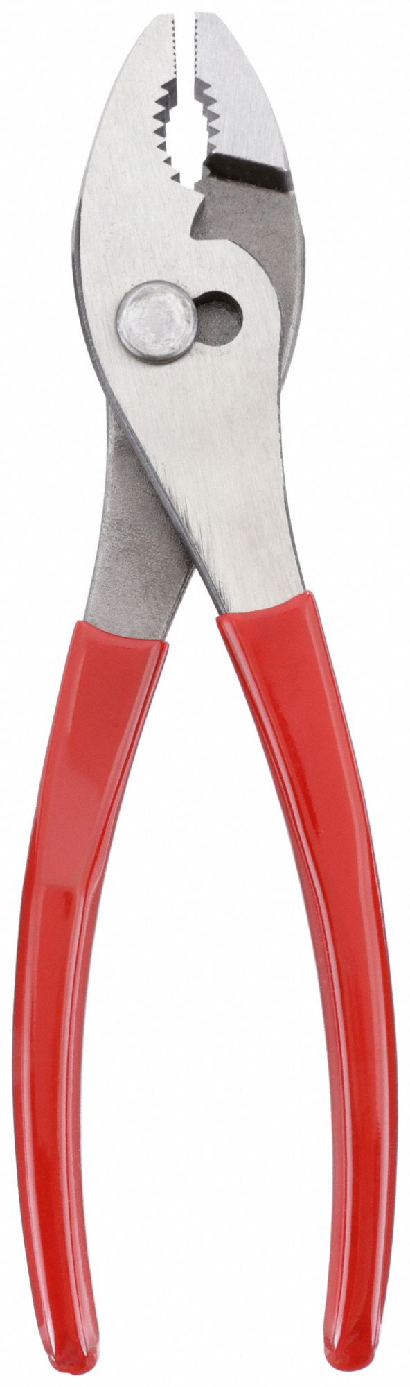Slip Joint Plier: 1 in Max Jaw Opening, 8 1/8 in Overall Lg, 1 3/4 in Jaw Lg, Std Cushion Grip