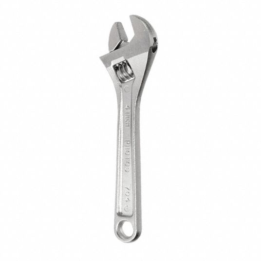 PROTO Adjustable Wrench, Alloy Steel, Satin, 12 in, Jaw Capacity 1 1/2
