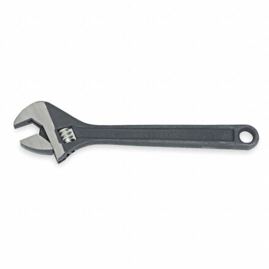 PROTO Adjustable Wrench, Alloy Steel, Black Oxide, 10 in, Jaw Capacity