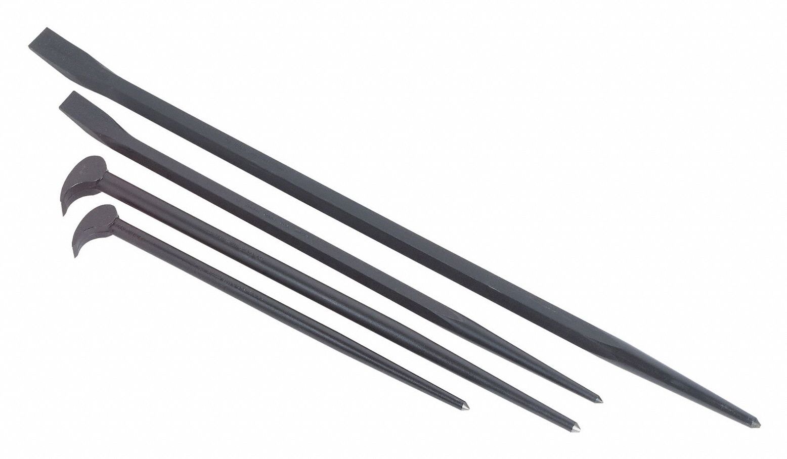 PROTO Pry Bar Set Chisel End, 12 in_16 in_18 in_24 in Overall Lg, 12