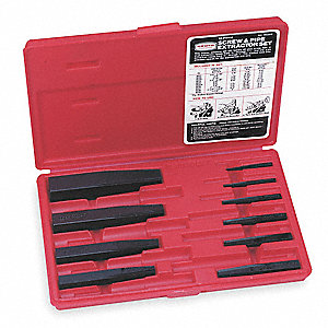 SCREW EXTRACTOR SET, 2 5/16 IN TO 5 1/2 IN LENGTH, 10 PC