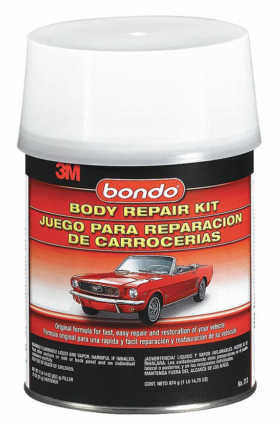 3RAR1 - Auto Body Filler Kit Paste 1 Qt Gray