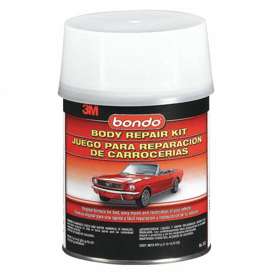 BONDO Auto Body Filler Kit, Paste, 1 Qt, Gray 3RAR1312 Grainger