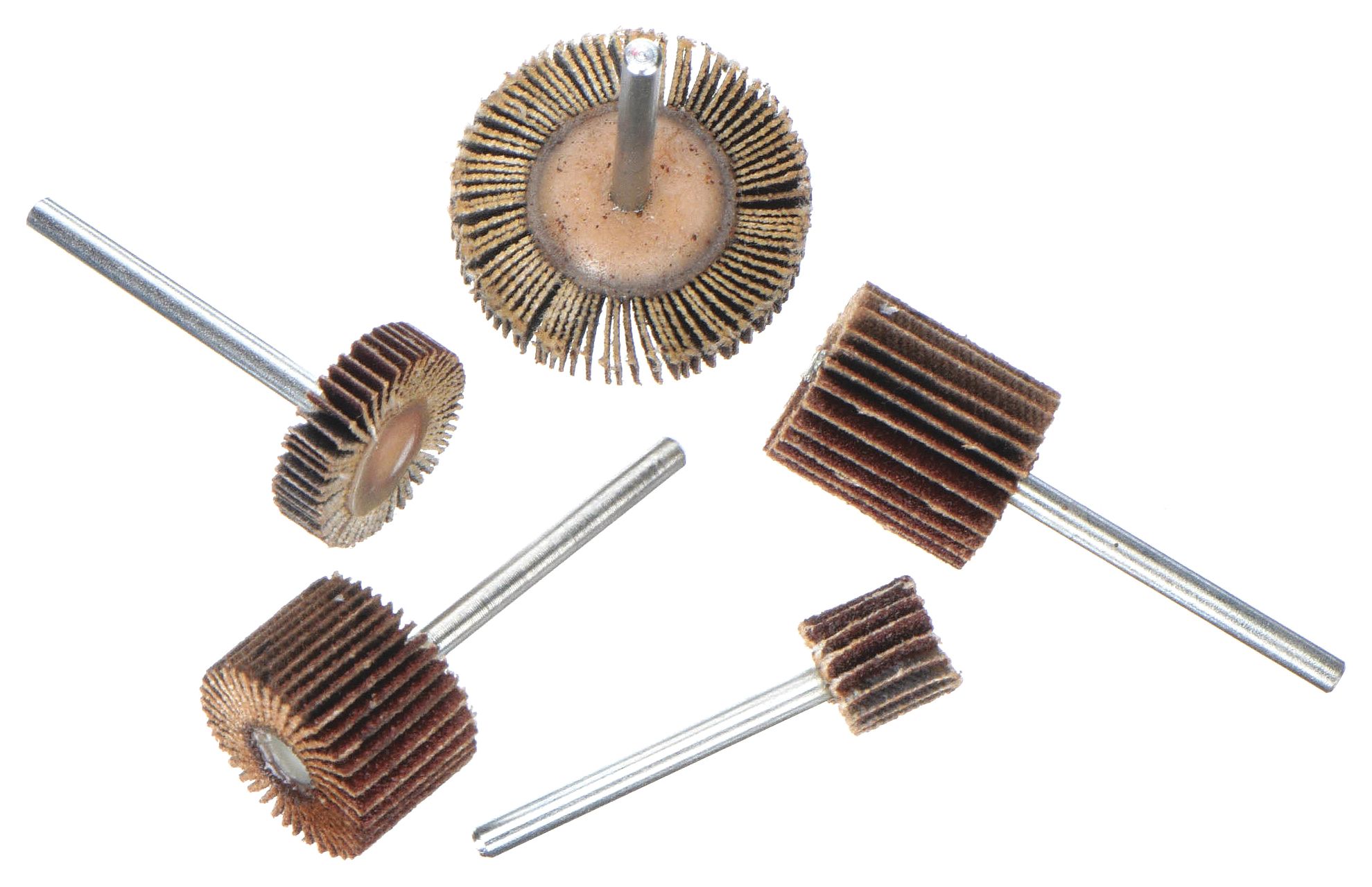 MERIT, 13/16 in Dia, 1/8 in StraightShank, Flap Wheel Test Kit 3RB85