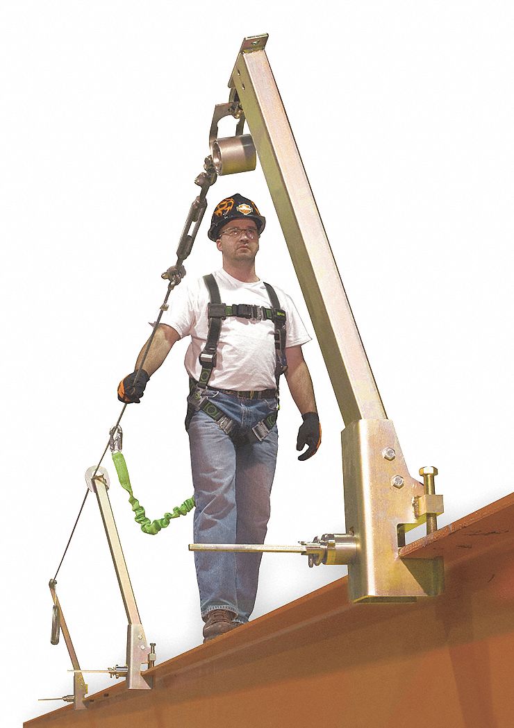 HORIZONTAL LIFELINE SYSTEM, 20 FT LENGTH, TEMPORARY, BOLT-ON, 310 LB CAPACITY