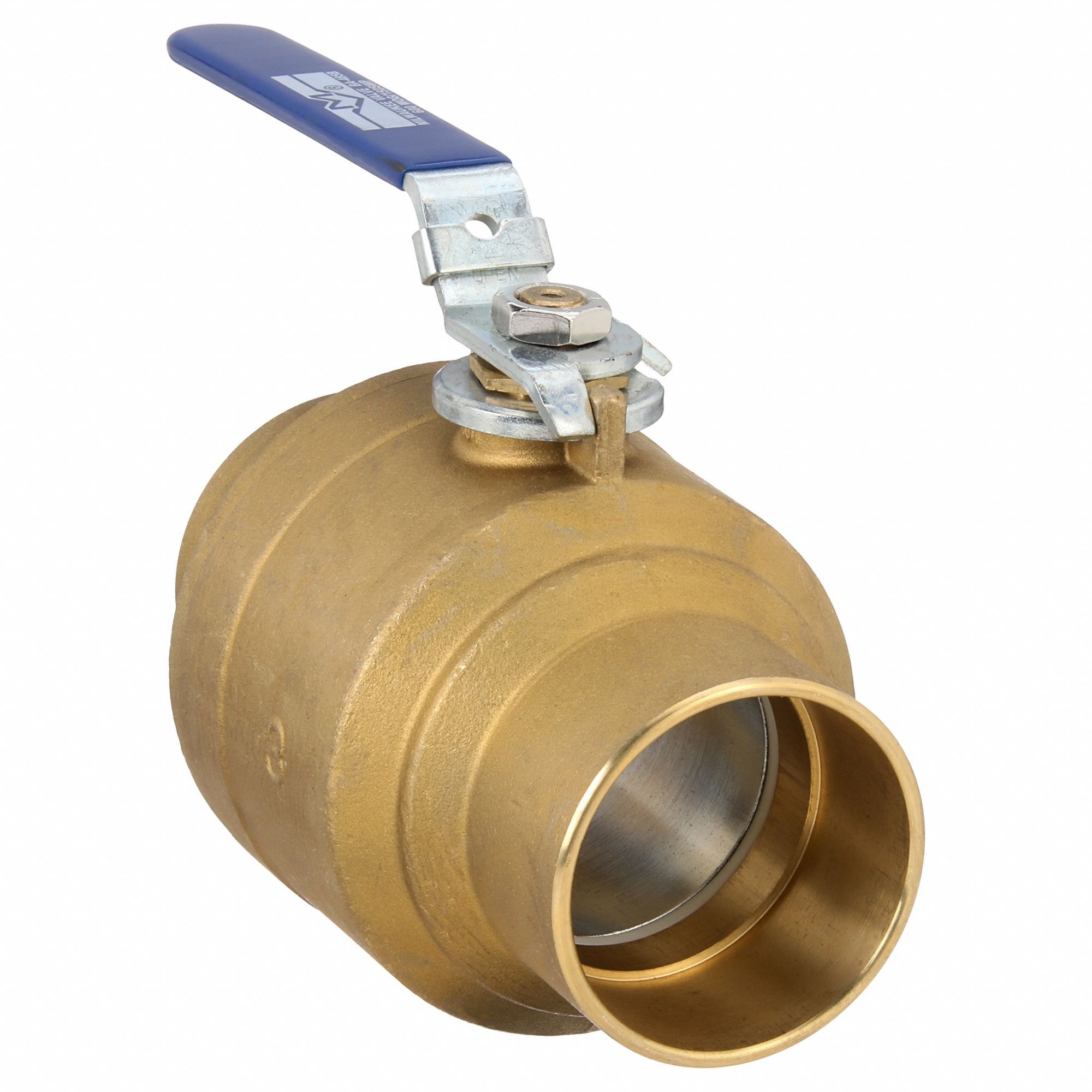Manual Two-Way Ball Valve: 3 in, Brass, Straight, Sweat x Sweat, Full Port Ball Port