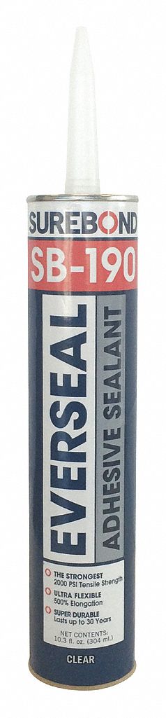 Sealant: Cartridge, 1 hr Begins to Harden, 28 day Full Cure, 50°F, Clears