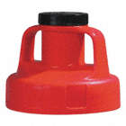 UTILITY LID,W/2 IN OUTLET,HDPE,RED