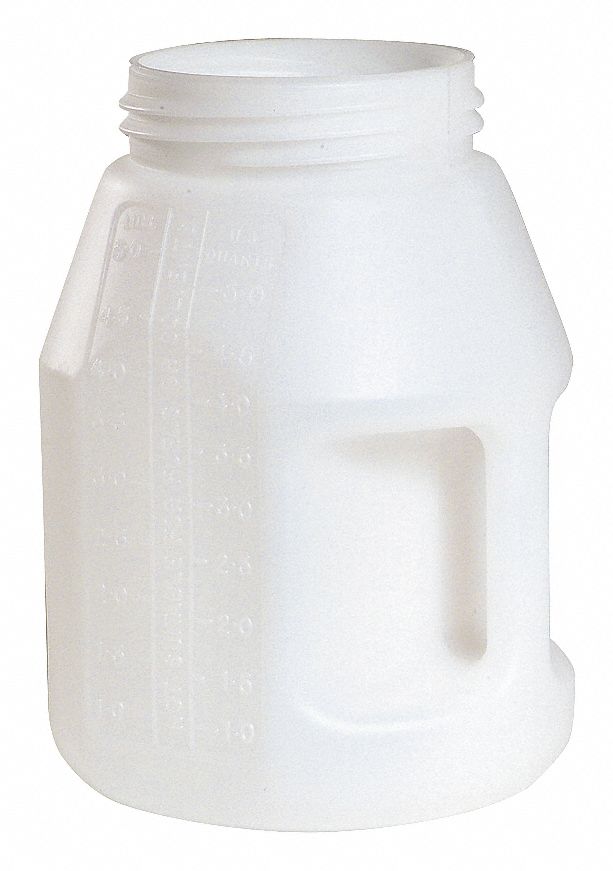 OIL SAFE Fluid Storage Container: Drum, 5 L Capacity, 10.7 in Ht., 7.7 in  OD, Clear