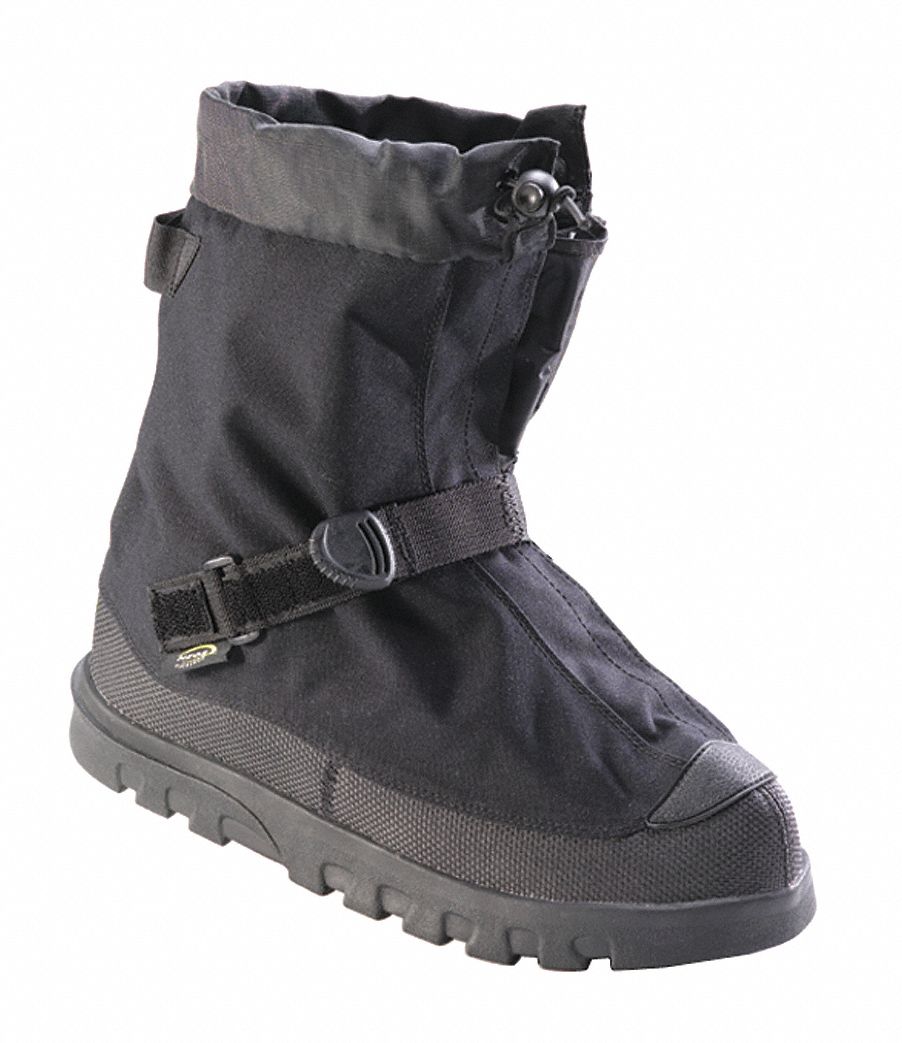 Overboot: Mid-Calf Shoe, 10 in Boot Ht, Insulated, Black, NEOS OVERSHOE, Footwear Shank, D, 1 PR